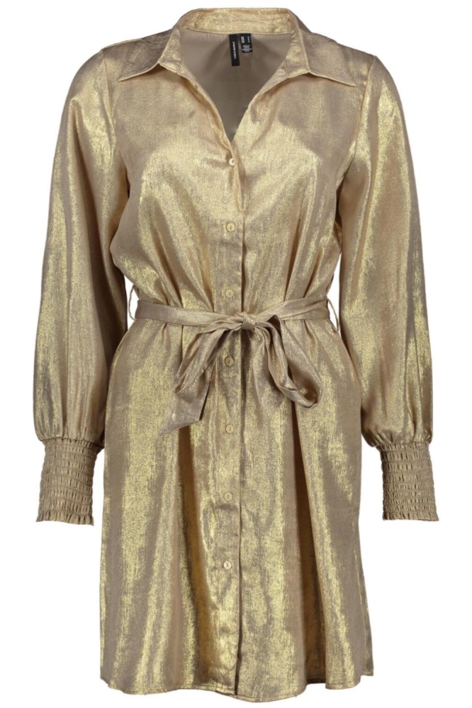 VMAMALIA LS SHIRT BELT DRESS EXP 10340938 GOLD COLOUR